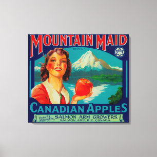 Gebirgsmädchen Apple LabelCanada Leinwanddruck