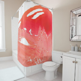 Gebirgspass-Skifahren-Badezimmer Duschvorhang