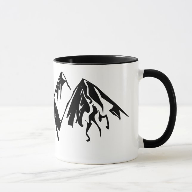 Gebirgsschwarze u. weiße Tasse (Rechts)