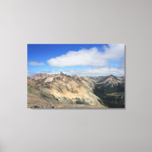 Gebirgsspitzen von Anden-Strecke, Patagonia Leinwanddruck