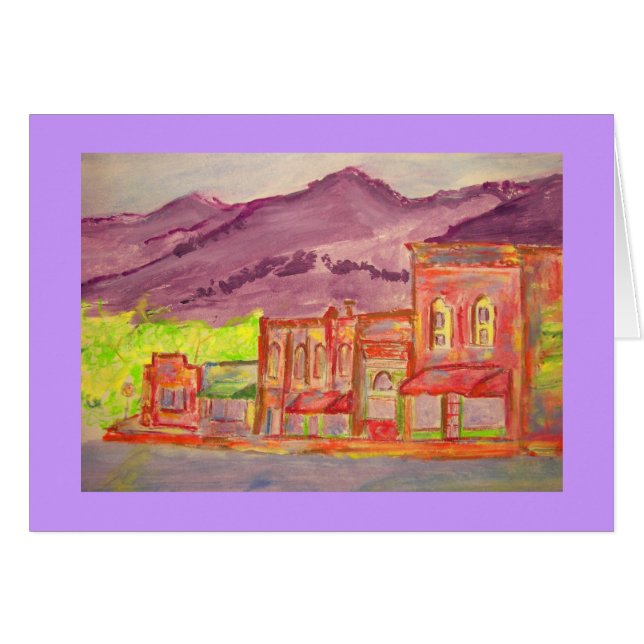 Gebirgsstadt Aquarellskizze (Vorderseite (Horizontal))