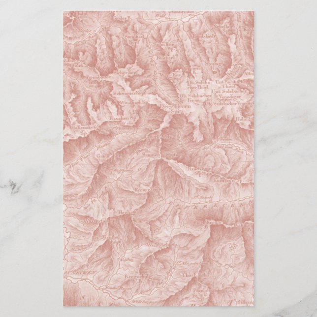 Gebirgstopografisches Kartenpapier (Vorderseite)