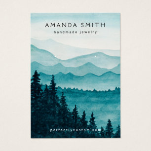 Gebirgswald Aquarelltafel Ohrring-Karte