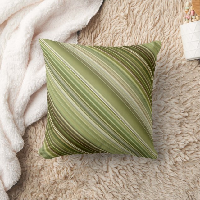 Gebirgswald Grüner und brauner Streifen und Karier Kissen (Decke)