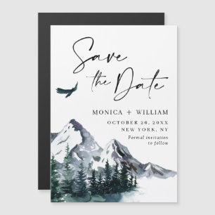 Gebirgswald Save the Date Magnetkarte