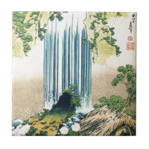 Gebirgswasserfall über Bretterbude Fliese