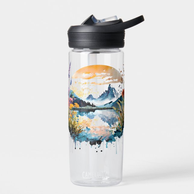 Gebirgszene Watercolor Trinkflasche (Links)