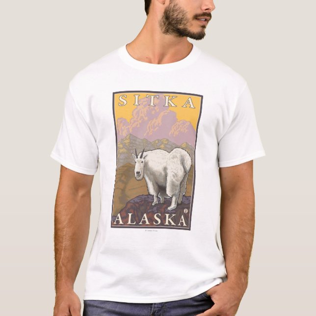 Gebirgsziege - Sitka, Alaska T-Shirt (Vorderseite)