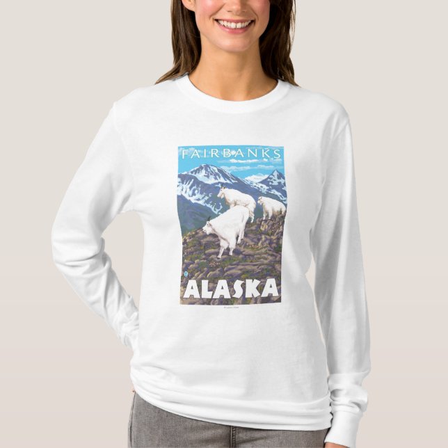 Gebirgsziegen-Szene - Fairbanks, Alaska T-Shirt (Vorderseite)
