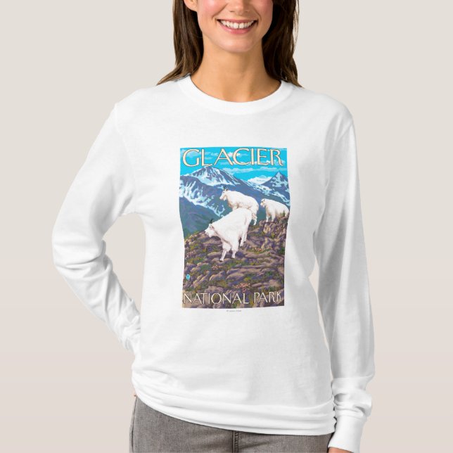 Gebirgsziegen-Szene - Glacier Nationalpark, T-Shirt (Vorderseite)