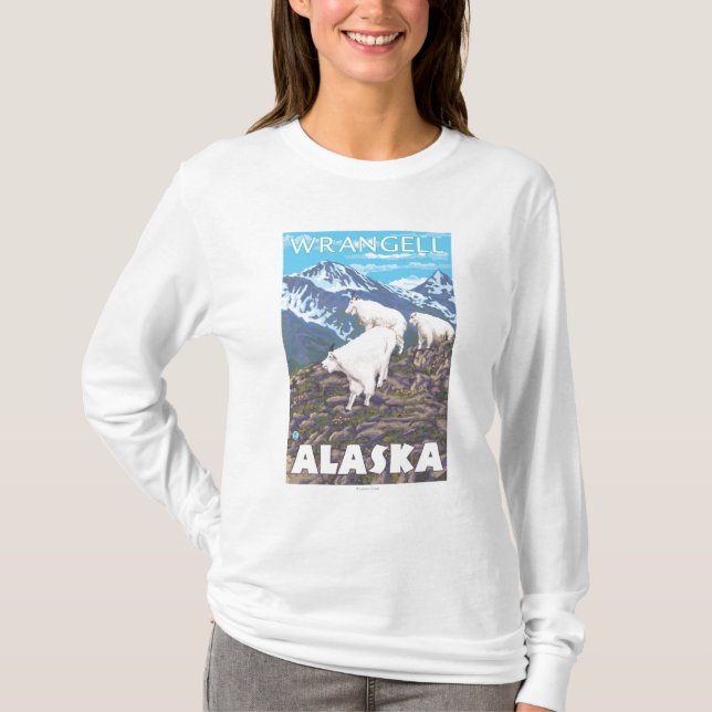Gebirgsziegen-Szene - Wrangell, Alaska T-Shirt (Vorderseite)