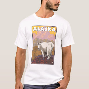 Gebirgsziegen-Vintages Reise-Plakat T-Shirt