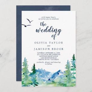 Gebirgsziel am Felsen, Hochzeit von Einladung