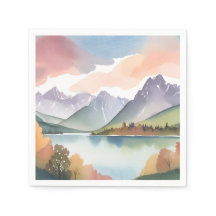 Gebirgszug | Luftige Natur Aquarell-Landschaft