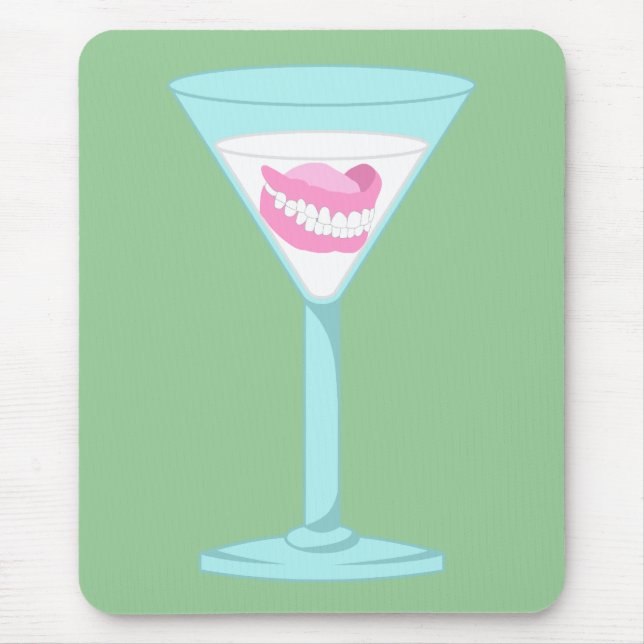 Gebiss-falsche Zähne Martini Mousepad (Vorne)