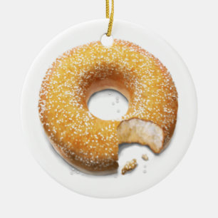 Gebissener gezuckerter Krapfen/Krapfen Keramikornament