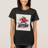 Gebissenes Laufapfel-T-Shirt
