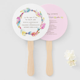 Gebläse für das Hochzeitsrosa Boho Federbeine und  Fächer