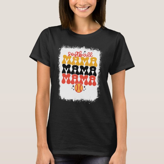 geblasene Mama Retro Softball Mama Mütter T-Shirt (Vorderseite)