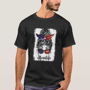 gebleicht American Mama Life Messy Bun Sonnenbrill T-Shirt