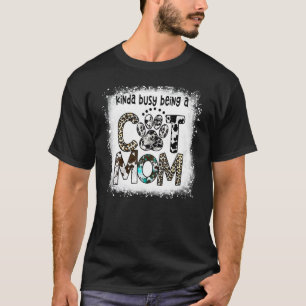 Gebleicht Artig beschäftigt als Katzenmutter Leopa T-Shirt