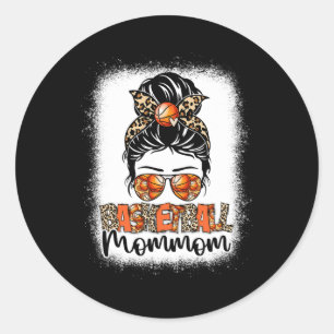 Gebleicht Bysketbyll Mommom Leopard Messy Bun Moth Runder Aufkleber