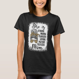Gebleicht Christliche Mama Messy Bun Women Mother' T-Shirt