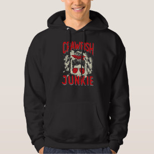 gebleicht Crawfish Junkie Women Messy Bun Crawfish Hoodie