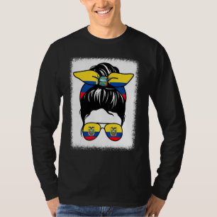 gebleicht Ecuadorianische Mama Messy Bun Ecuador M T-Shirt