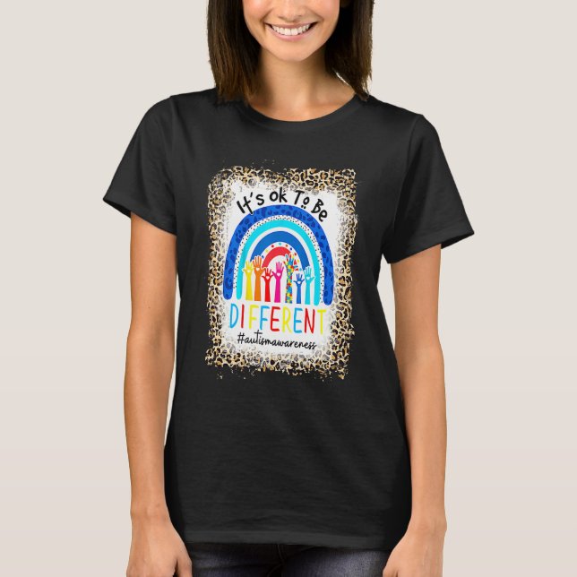 Gebleicht Es ist okay, anders zu sein Autismus-Bew T-Shirt (Vorderseite)