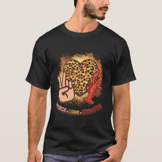 Gebleicht Frieden Liebe Crawfish-Saisons Meeresfrü T-Shirt