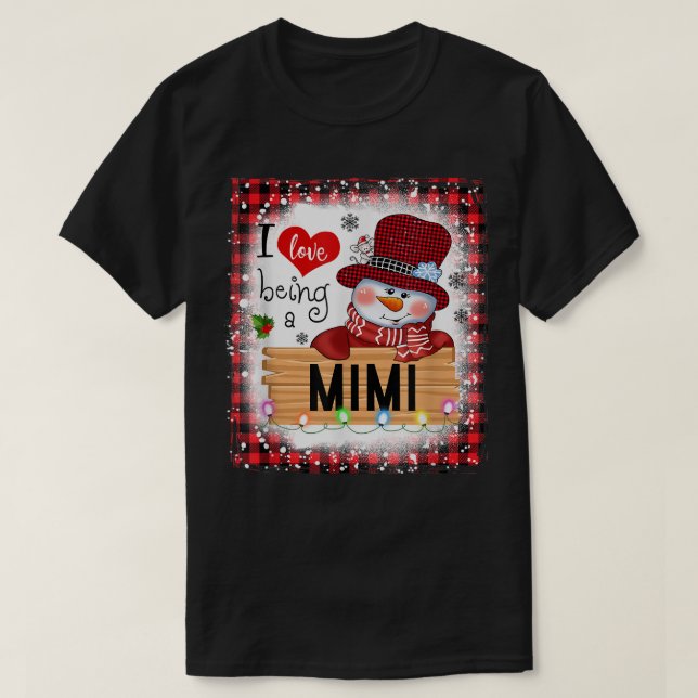 Gebleicht habe ich Liebe, ein Mimi Snowman Familie T-Shirt (Design vorne)