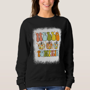 Gebleicht Hallo Kürbis Herbstlaub Kürbis Saison Sweatshirt