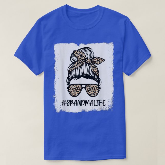 gebleicht Oma Life Messy Bun Erntedank Mothe T-Shirt (Design vorne)