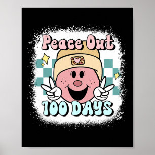 Gebleicht Peace Out 100 Tage Schul-Lächeln Gesicht Poster