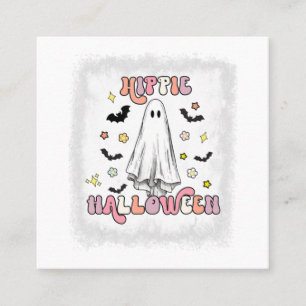 gebleicht Retro Hippie Halloween Ghost Boo Spooky Quadratische Visitenkarte