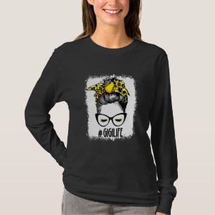 gebleicht Softball Gigi Messy Bun Game Day Mütter T-Shirt