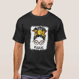 gebleicht Softball Gigi Messy Bun Game Day Mütter T-Shirt