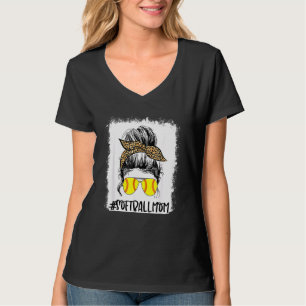 gebleicht Softball Mama Leben mit Leopard und Mess T-Shirt