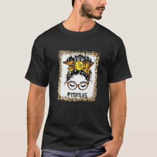 gebleicht Softball Mama Messy Bun Game Day Mütter T-Shirt
