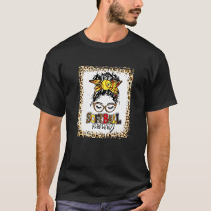 gebleicht Softball Mommy Messy Bun Game Day Mütter T-Shirt