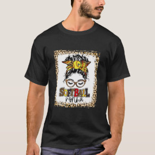 gebleicht Softball Nonna Messy Bun Game Day Mütter T-Shirt