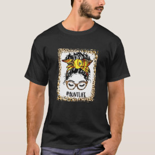 gebleicht Softball Tante Messy Bun Game Day Mütter T-Shirt