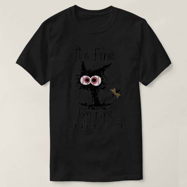 Gebleichte Baseball-Mutter Unordentliche Katze Sof T-Shirt (Design vorne)