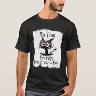Gebleichte Baseball-Mutter Unordentliche Katze Sof T-Shirt