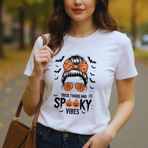 Gebleichte Frauen Unordentlicher Haarknoten Dicke T-Shirt