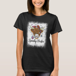 Gebleichte Gruselige Färse Gruselige Vibes Kuh Hal T-Shirt