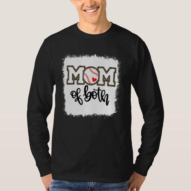 Gebleichte Mutter von beiden Leopard Baseball-Mutt T-Shirt (Vorderseite)