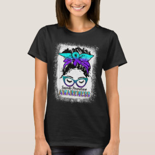 Gebleichte Präventionswoche Messy Bun T-Shirt