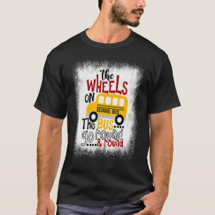 Gebleichte Räder auf dem Schulbus zurück zur Schul T-Shirt